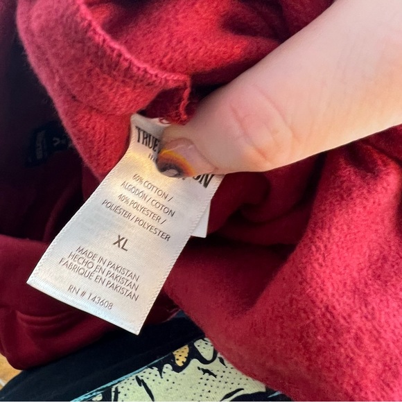 True Religion Red and Gold Logo Jogger Sweatpants, size XL - Picture 3 of 8